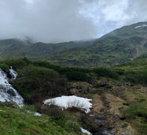 Wild rapids on a mountain river