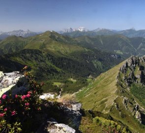 Pohled z hory Goldkogel na Nízké Taury