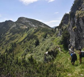 Trail from the saddle to the ridge