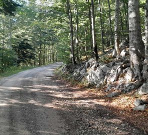 Wide road from the car park