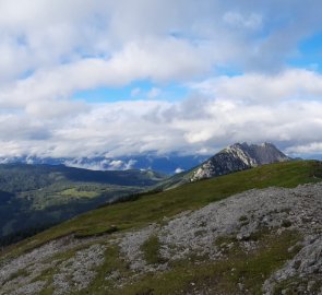 View from the top of Mount Stoderzinken to Mount Mitterspitze