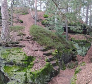 Trail in sandstone rocks