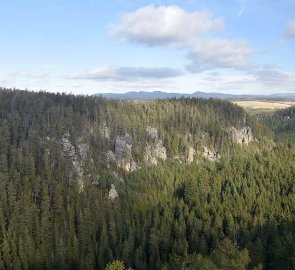 Výhled ze zříceniny hradu Střmen