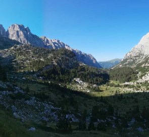 he mountain valley through which the trail to Montenegro leads