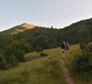 Climbing from the village to the mountains