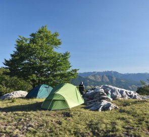 We spent our first night a short distance from the creek above the tree line