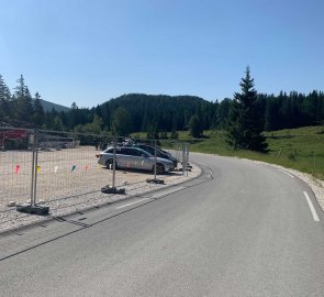 Paid parking under Velika Planina