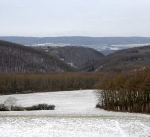 Pohled na Karlštejn na zpáteční cestě