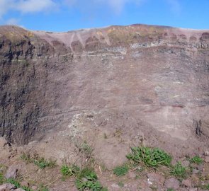 View of the summit and caldera of Vesuvius volcano