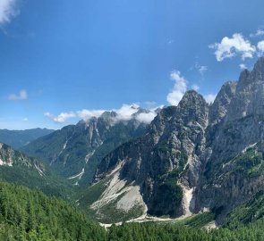 View of the Prisank massif and the Julian Alps