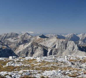 Pohled na Dachstein těsně pod vrcholem hory Warscheneck