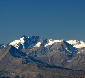 Pohled na nejvyšší horu Rakouska, Großglockner ve Vysokých Taurách