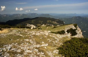 Výstup na Klosterwappen v pohoří Schneeberg