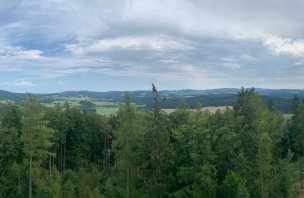 A trip to the lookout tower Hradiště Hill in the Novohradské hory