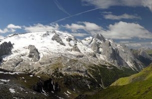 An attempt to climb the Marmolada, the highest mountain in the Dolomites