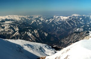 Zimní výstup na Klosterwappen v pohoří Schneeberg