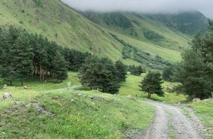 A short trek over the town of Stepantsminda in Georgia